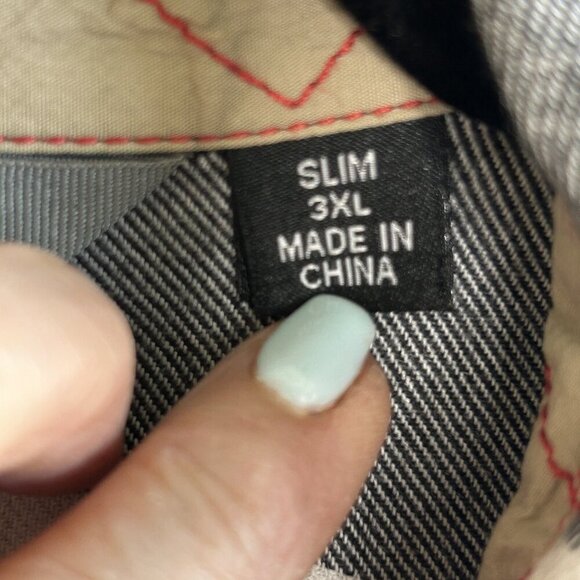 Harley Davidson Black White Buffalo Check Spell Out Button Front Shirt 3X Slim - Picture 11 of 11